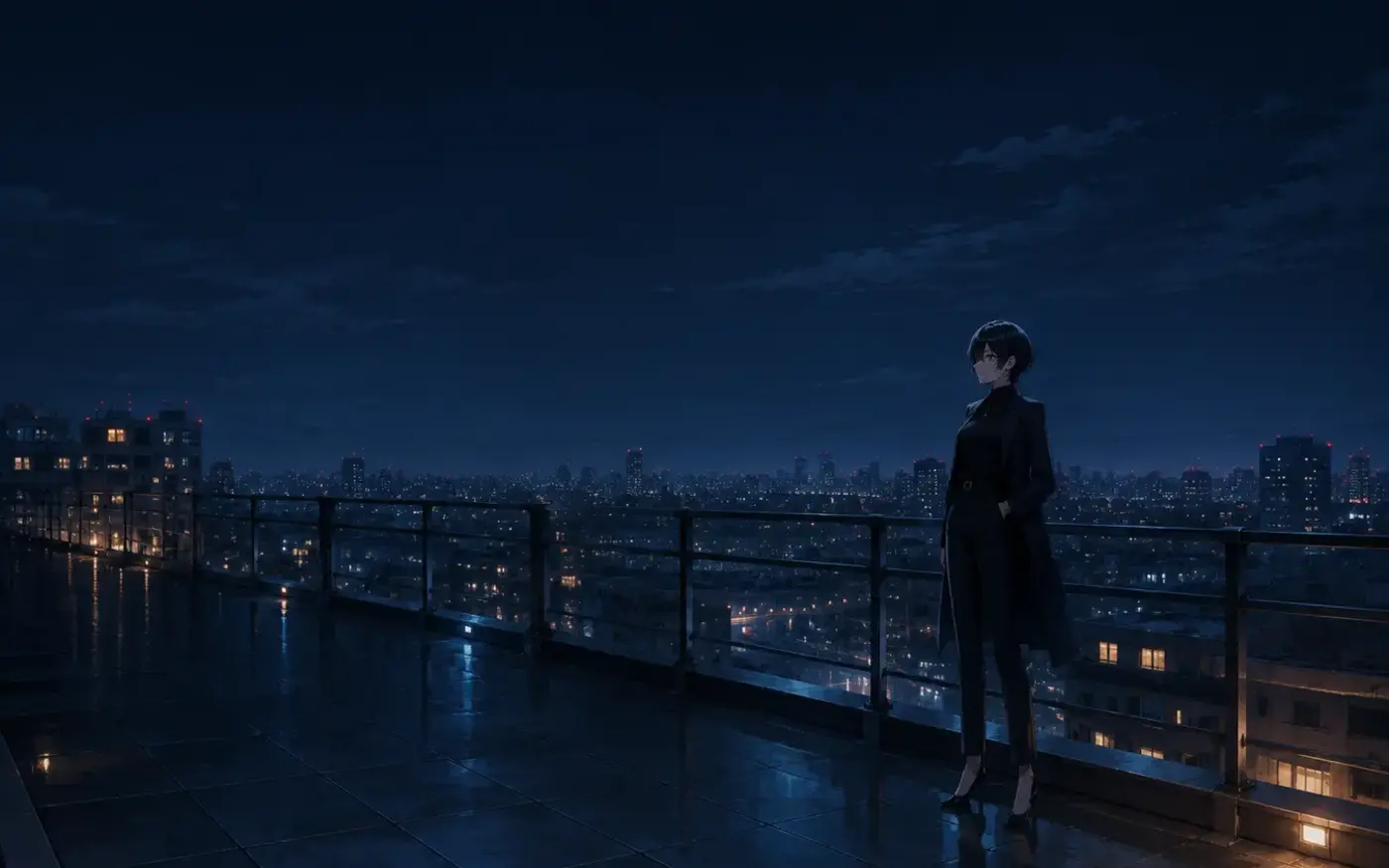 夜の街を見下ろすREI